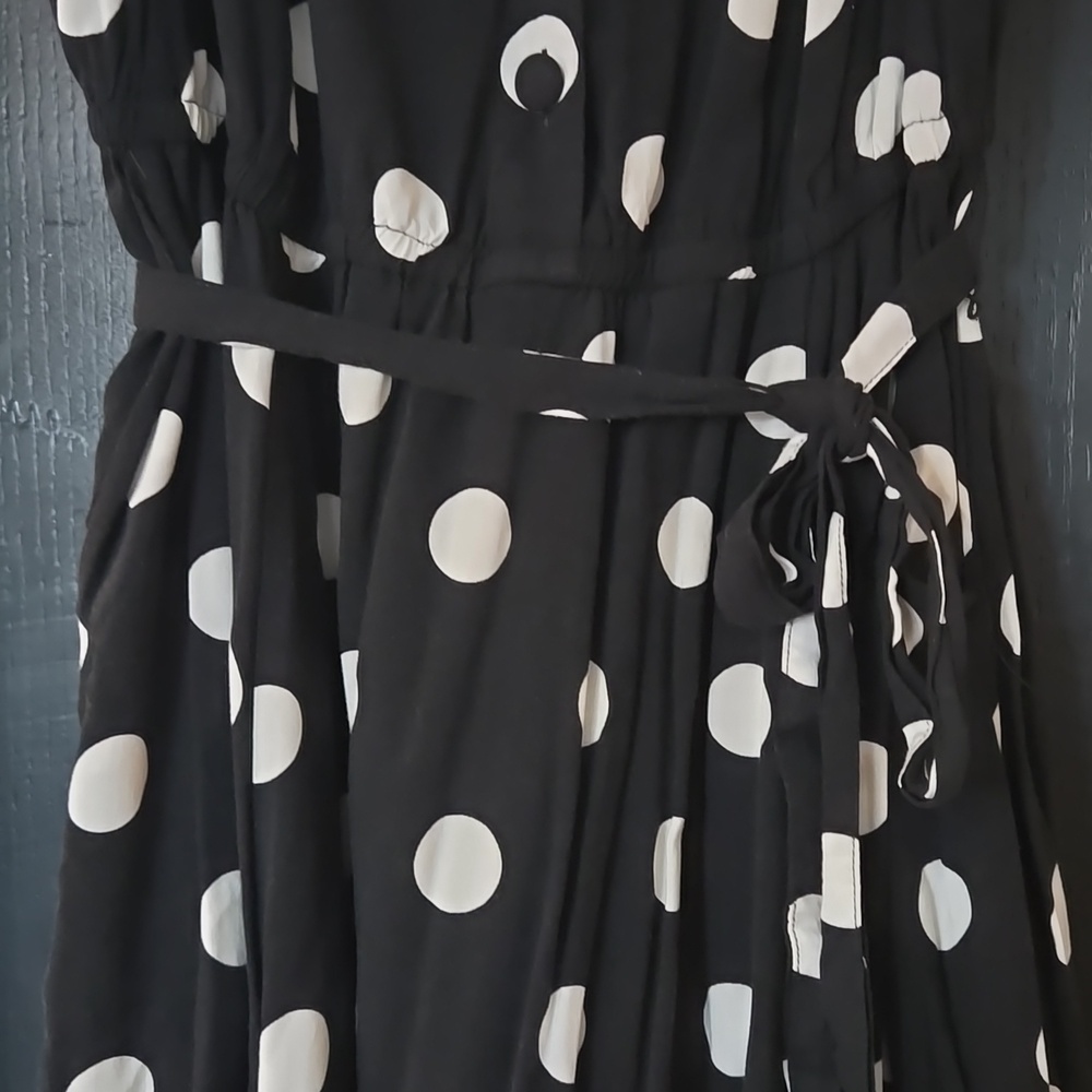 Torrid Black And White Polka Dot Midi Dress Size 1X - Picture 3 of 15